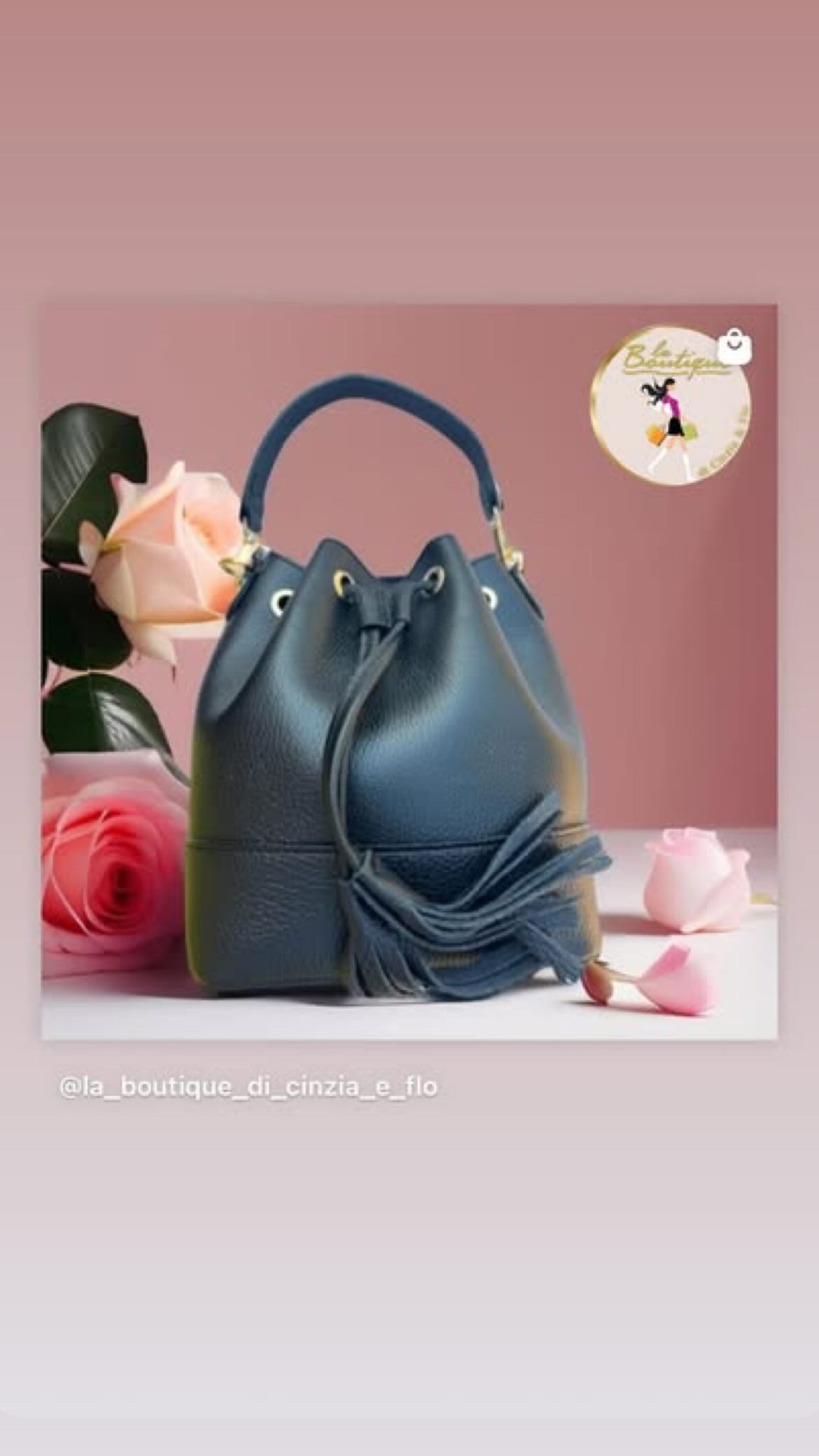 Secchiello in pelle nero